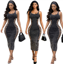 Load image into Gallery viewer, SEXYYY MAMII CUT OUT BLACK ACID DRESS