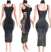 Load image into Gallery viewer, SEXYYY MAMII CUT OUT BLACK ACID DRESS