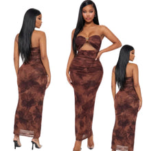 Load image into Gallery viewer, Strapless Floral Print Summer Dress
