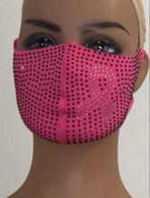 Load image into Gallery viewer, PINK CANCER TINY RHINESTONE FACE MASK
