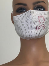 Load image into Gallery viewer, WHITE CANCER TINY RHINESTONE FACE MASK
